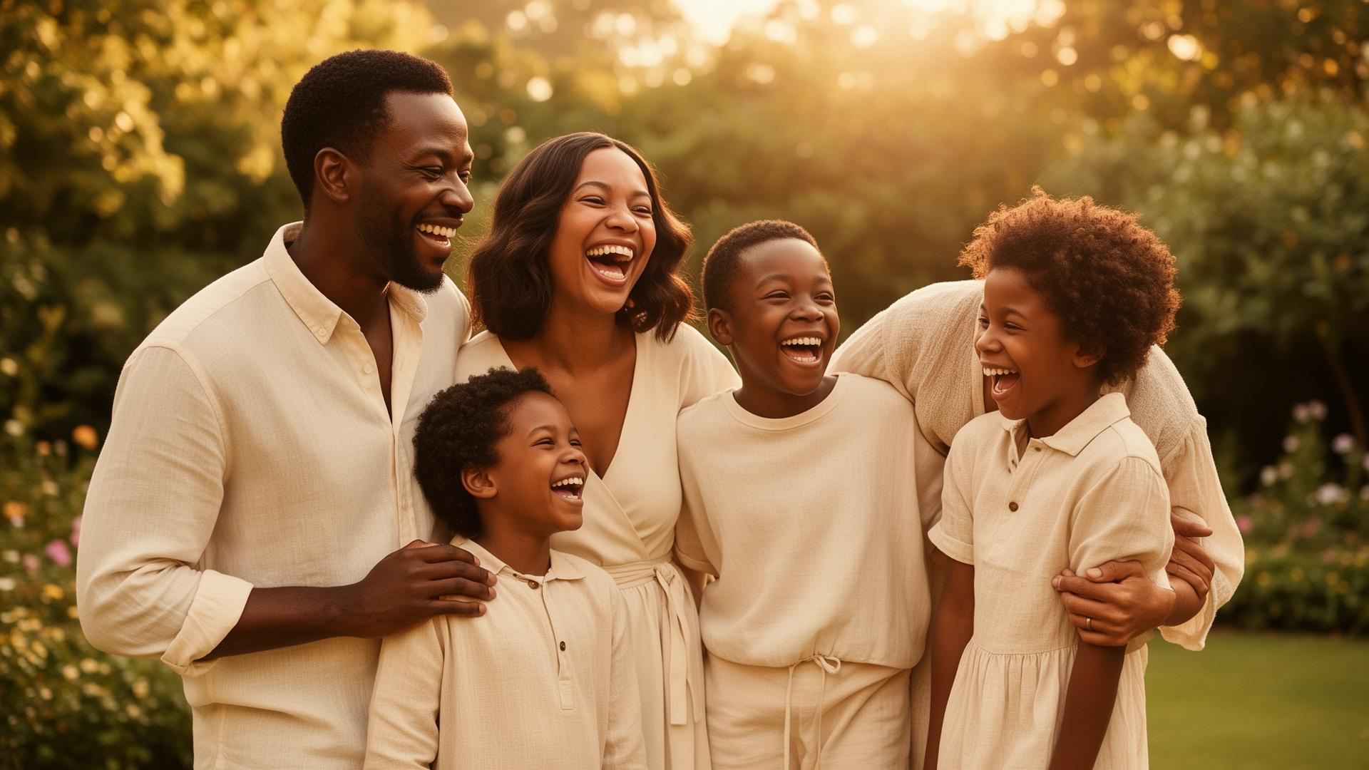 A family together at golden hour